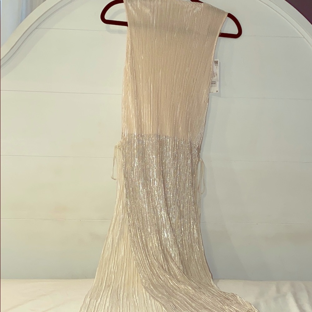 Zara pleated maxi blouse with open sides